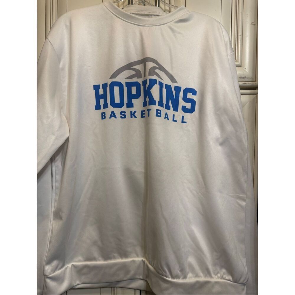 Synergy Team Gear Men's Hopkins Basketball Crew Neck Sweatshirt White Medium